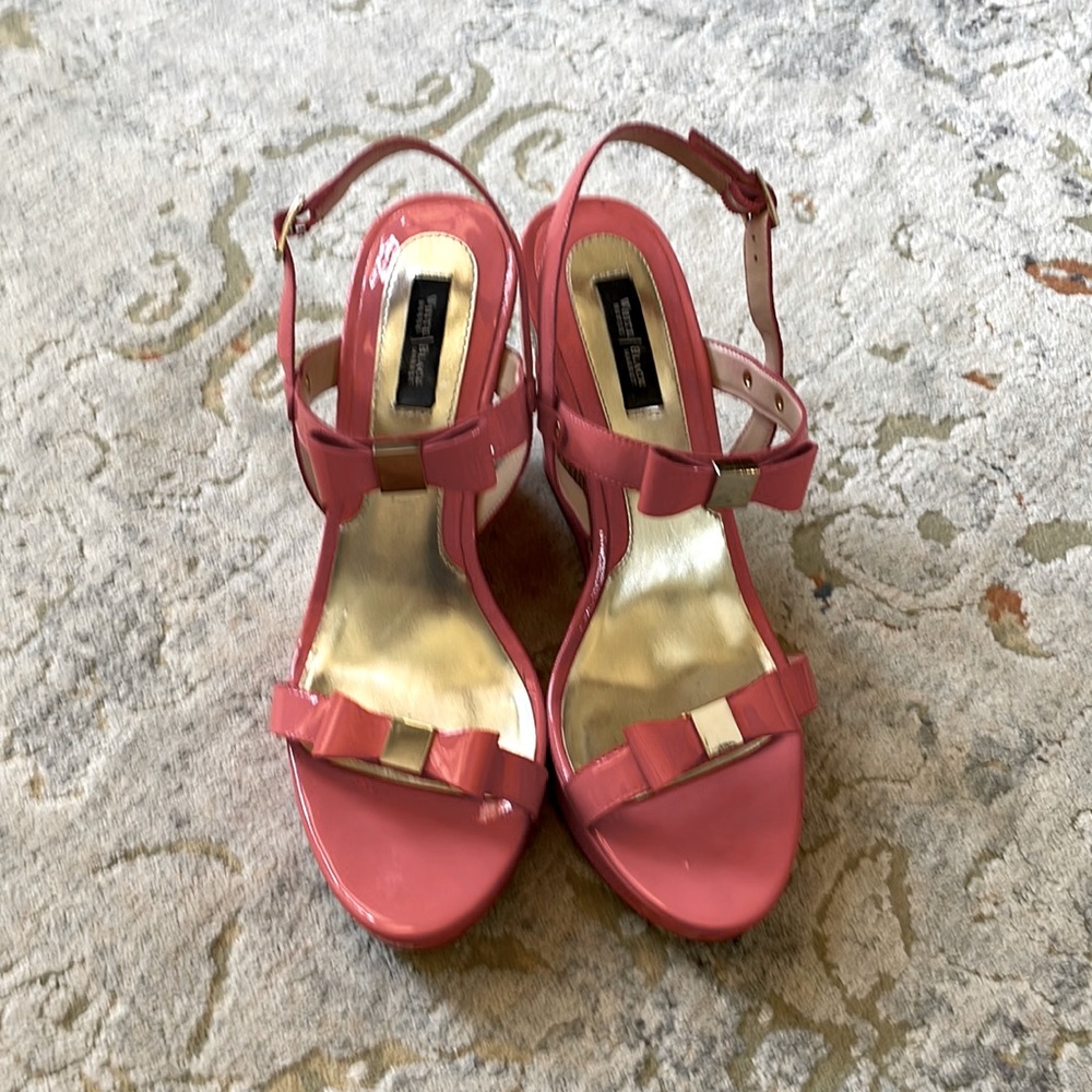 White House Black water pink heels